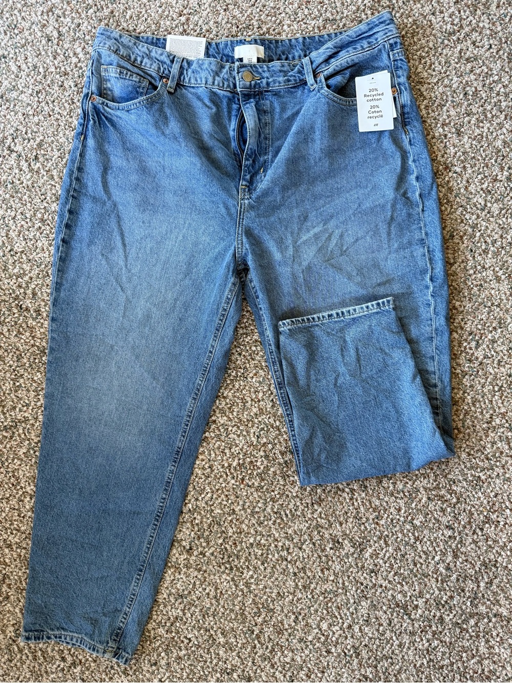 H&M Light Blue High-Waist Wide Leg Jeans